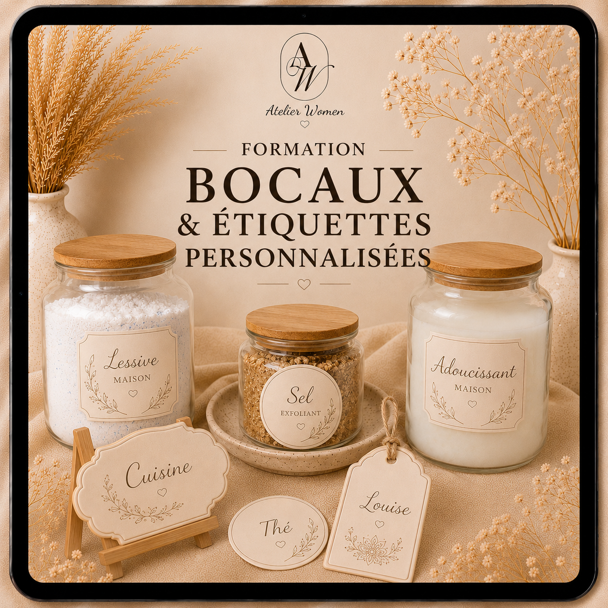 Formation bocaux et étiquettes personnalisées