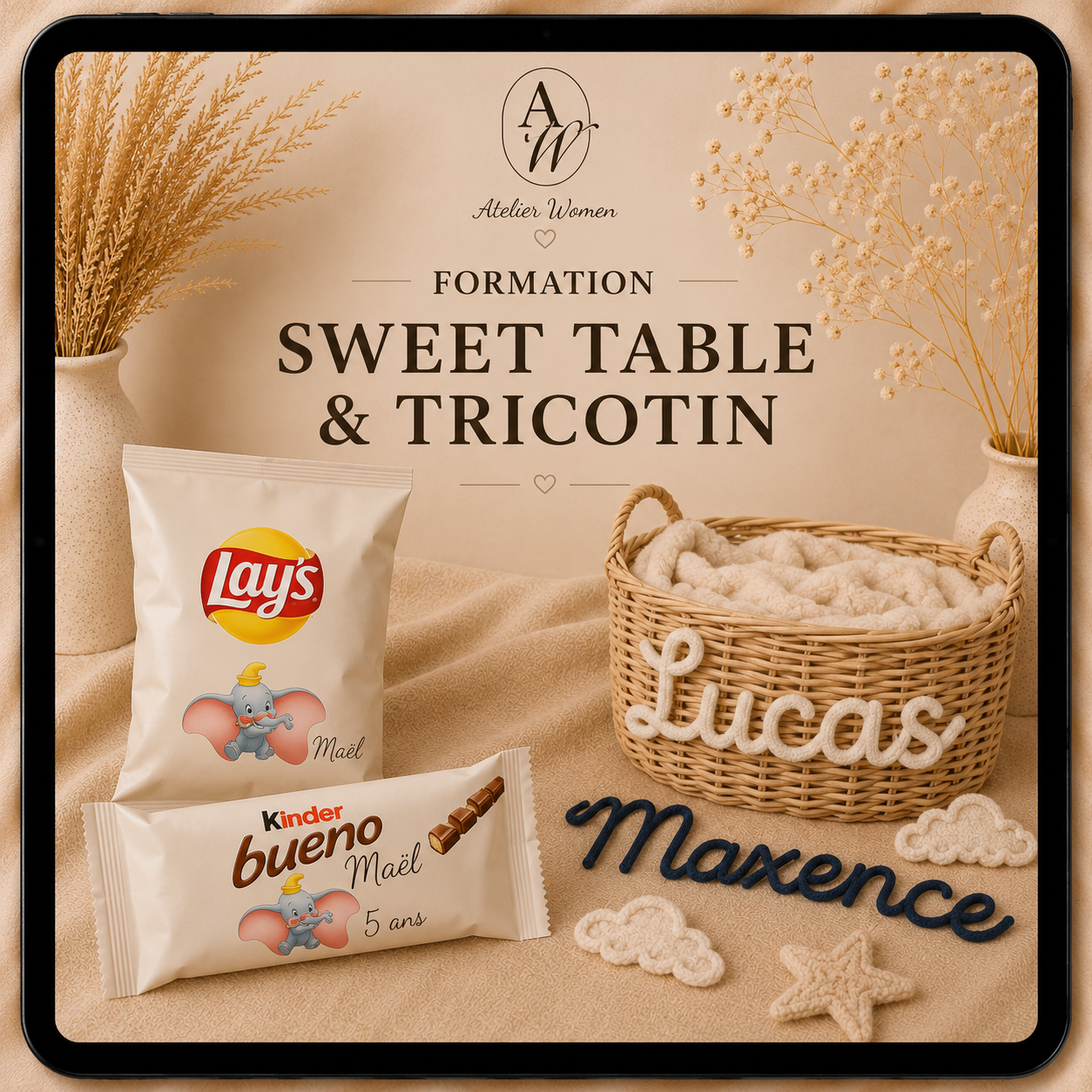 Formation sweet table & tricotin